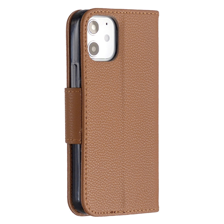 For iPhone 12 mini Litchi Texture Pure Color Horizontal Flip Leather Case with Holder & Card Slots & Wallet & Lanyard