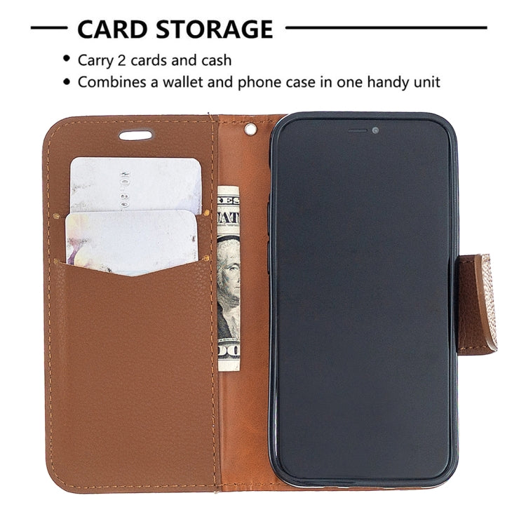 For iPhone 12 mini Litchi Texture Pure Color Horizontal Flip Leather Case with Holder & Card Slots & Wallet & Lanyard