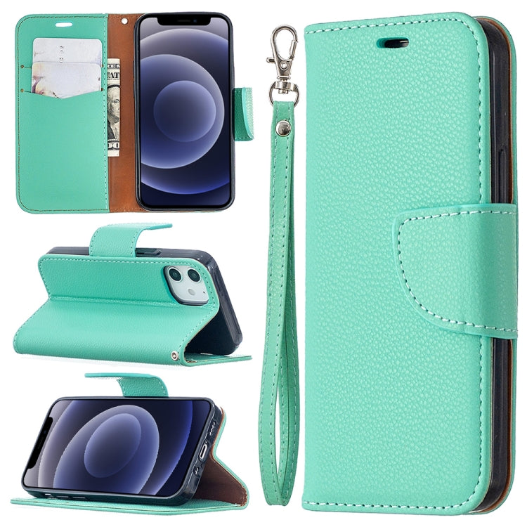 For iPhone 12 mini Litchi Texture Pure Color Horizontal Flip Leather Case with Holder & Card Slots & Wallet & Lanyard