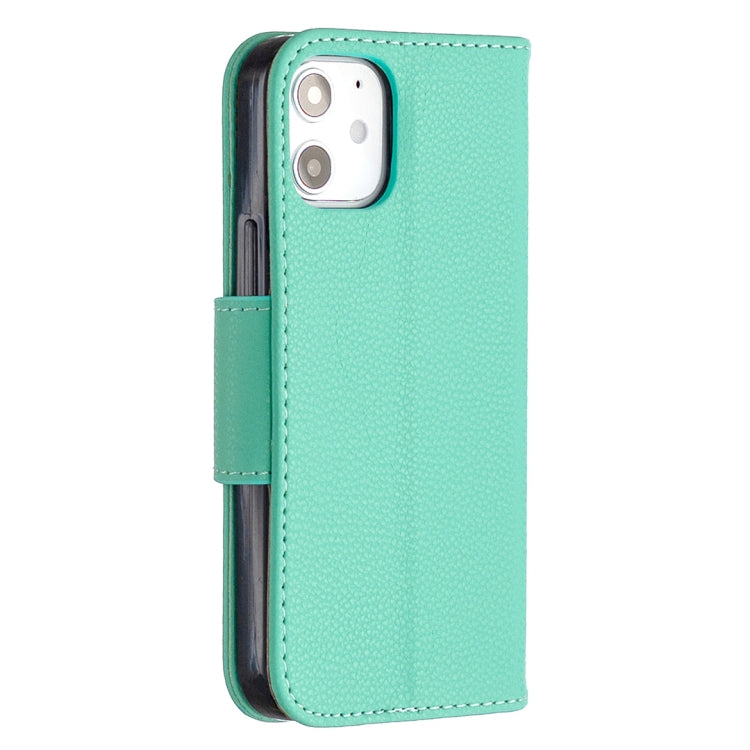 For iPhone 12 mini Litchi Texture Pure Color Horizontal Flip Leather Case with Holder & Card Slots & Wallet & Lanyard