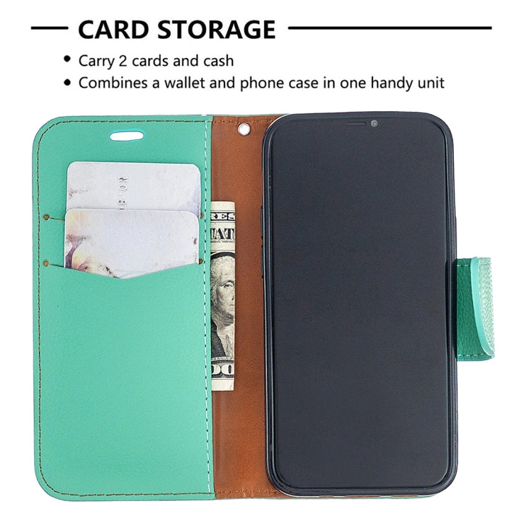 For iPhone 12 mini Litchi Texture Pure Color Horizontal Flip Leather Case with Holder & Card Slots & Wallet & Lanyard