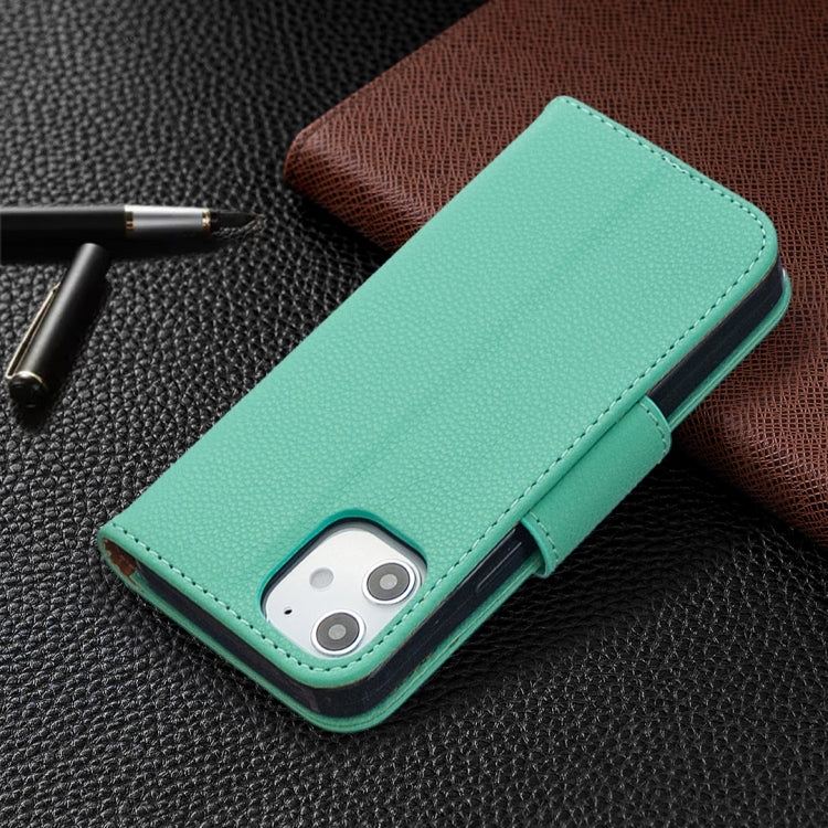 For iPhone 12 mini Litchi Texture Pure Color Horizontal Flip Leather Case with Holder & Card Slots & Wallet & Lanyard