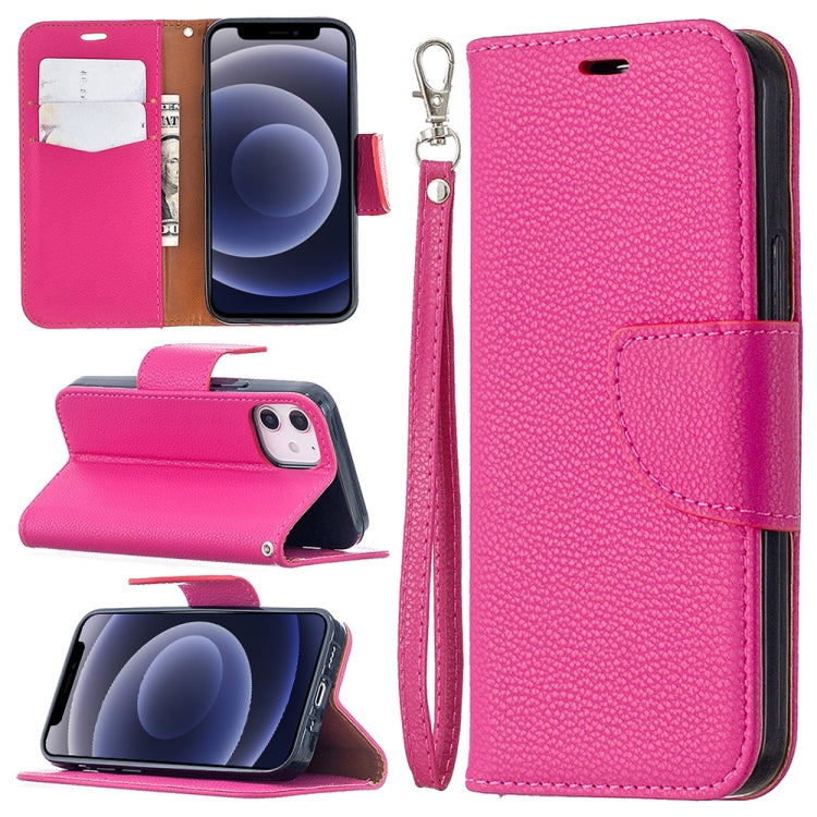 For iPhone 12 mini Litchi Texture Pure Color Horizontal Flip Leather Case with Holder & Card Slots & Wallet & Lanyard