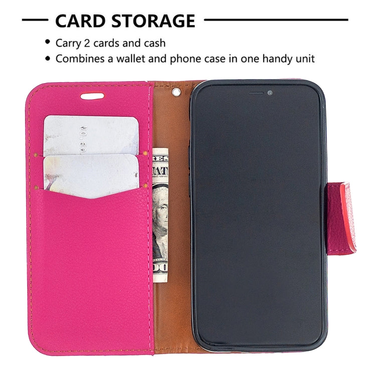 For iPhone 12 mini Litchi Texture Pure Color Horizontal Flip Leather Case with Holder & Card Slots & Wallet & Lanyard
