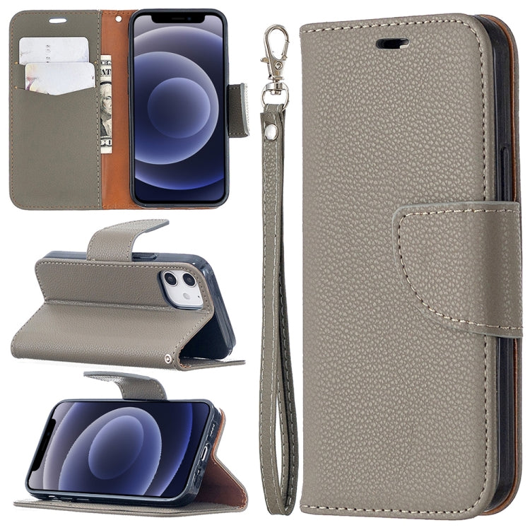 For iPhone 12 mini Litchi Texture Pure Color Horizontal Flip Leather Case with Holder & Card Slots & Wallet & Lanyard