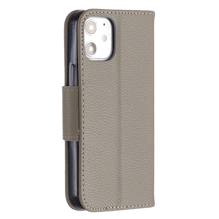 For iPhone 12 mini Litchi Texture Pure Color Horizontal Flip Leather Case with Holder & Card Slots & Wallet & Lanyard