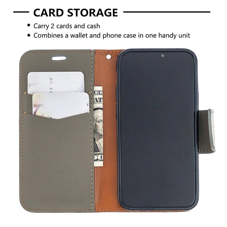 For iPhone 12 mini Litchi Texture Pure Color Horizontal Flip Leather Case with Holder & Card Slots & Wallet & Lanyard