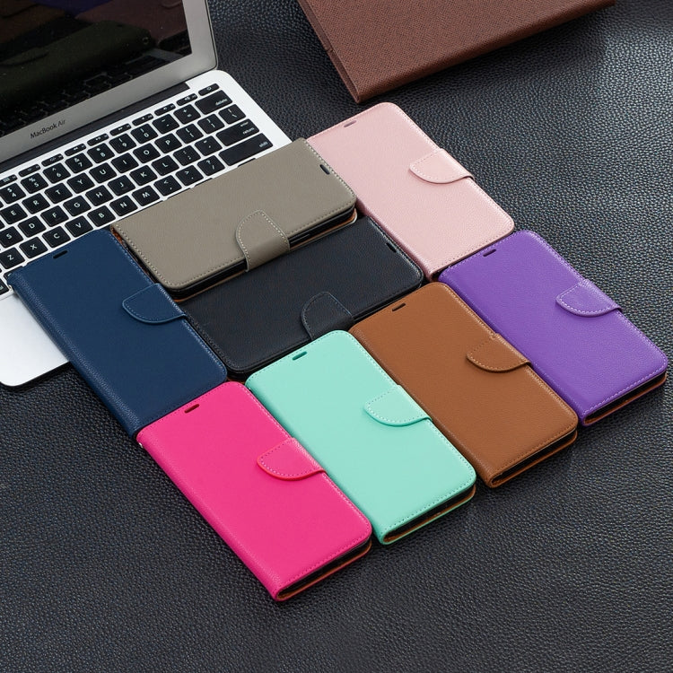 For iPhone 12 mini Litchi Texture Pure Color Horizontal Flip Leather Case with Holder & Card Slots & Wallet & Lanyard