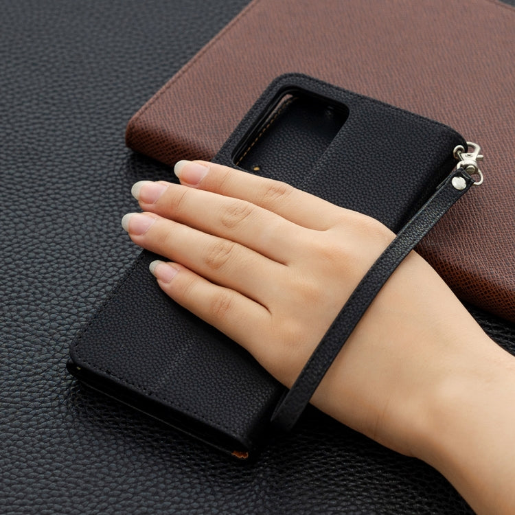 For Samsung Galaxy Note20 Ultra Litchi Texture Pure Color Horizontal Flip Leather Case with Holder & Card Slots & Wallet & Lanyard