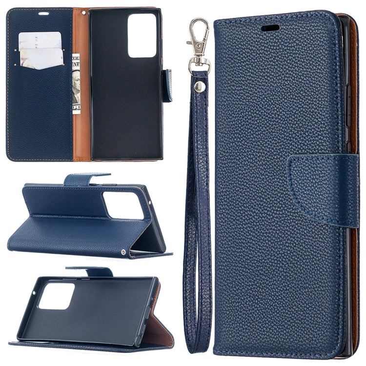 For Samsung Galaxy Note20 Ultra Litchi Texture Pure Color Horizontal Flip Leather Case with Holder & Card Slots & Wallet & Lanyard