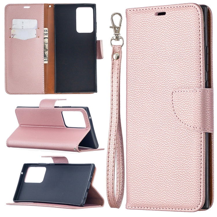 For Samsung Galaxy Note20 Ultra Litchi Texture Pure Color Horizontal Flip Leather Case with Holder & Card Slots & Wallet & Lanyard