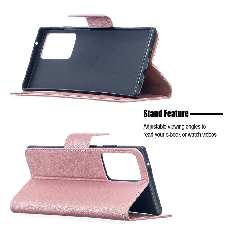 For Samsung Galaxy Note20 Ultra Litchi Texture Pure Color Horizontal Flip Leather Case with Holder & Card Slots & Wallet & Lanyard