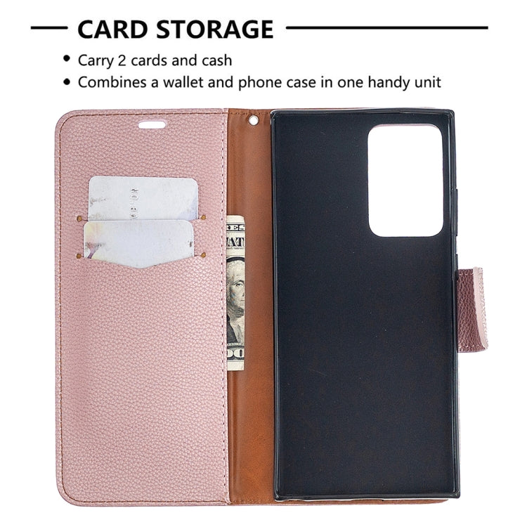 For Samsung Galaxy Note20 Ultra Litchi Texture Pure Color Horizontal Flip Leather Case with Holder & Card Slots & Wallet & Lanyard