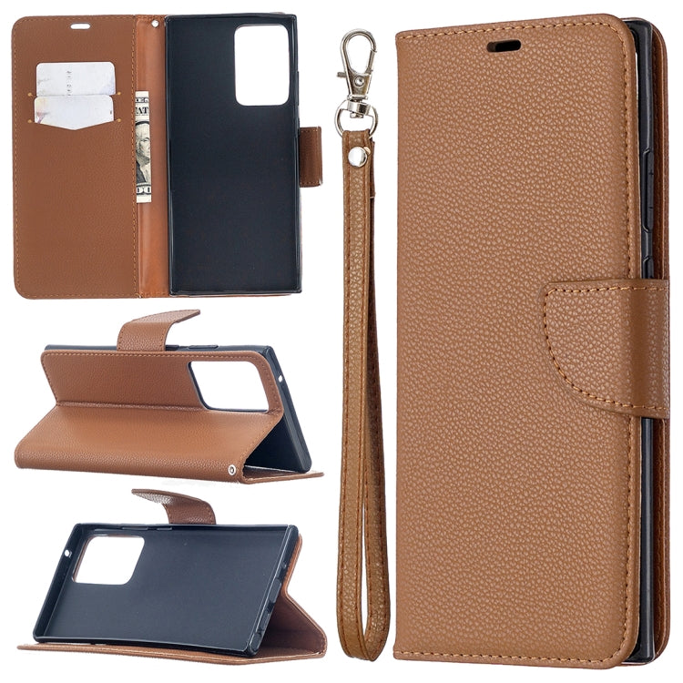 For Samsung Galaxy Note20 Ultra Litchi Texture Pure Color Horizontal Flip Leather Case with Holder & Card Slots & Wallet & Lanyard