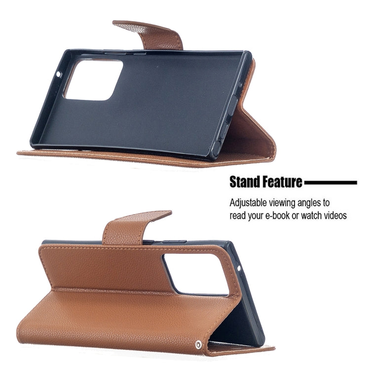 For Samsung Galaxy Note20 Ultra Litchi Texture Pure Color Horizontal Flip Leather Case with Holder & Card Slots & Wallet & Lanyard