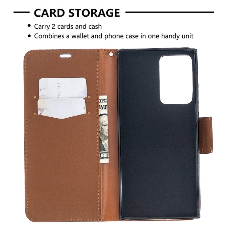 For Samsung Galaxy Note20 Ultra Litchi Texture Pure Color Horizontal Flip Leather Case with Holder & Card Slots & Wallet & Lanyard