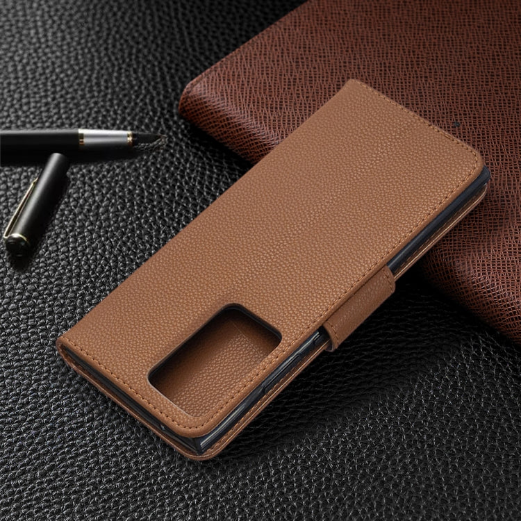 For Samsung Galaxy Note20 Ultra Litchi Texture Pure Color Horizontal Flip Leather Case with Holder & Card Slots & Wallet & Lanyard