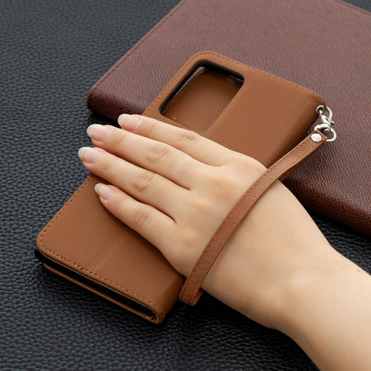 For Samsung Galaxy Note20 Ultra Litchi Texture Pure Color Horizontal Flip Leather Case with Holder & Card Slots & Wallet & Lanyard