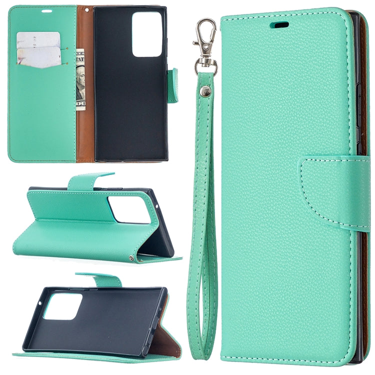 For Samsung Galaxy Note20 Ultra Litchi Texture Pure Color Horizontal Flip Leather Case with Holder & Card Slots & Wallet & Lanyard