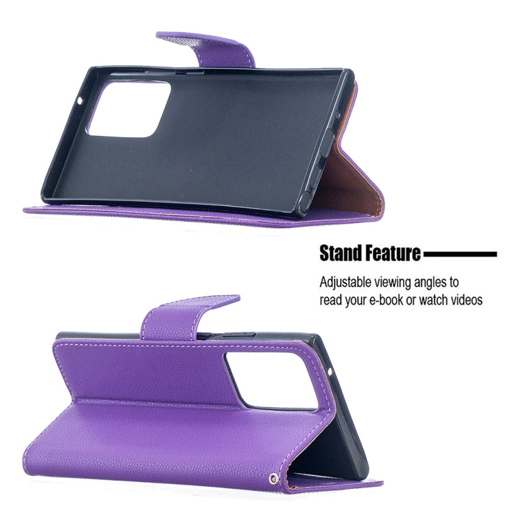 For Samsung Galaxy Note20 Ultra Litchi Texture Pure Color Horizontal Flip Leather Case with Holder & Card Slots & Wallet & Lanyard