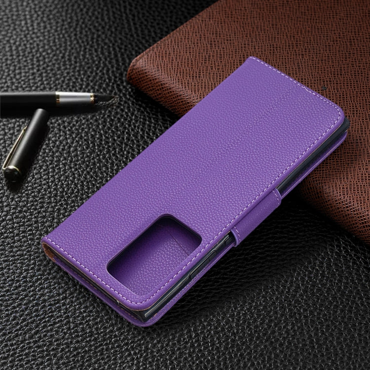 For Samsung Galaxy Note20 Ultra Litchi Texture Pure Color Horizontal Flip Leather Case with Holder & Card Slots & Wallet & Lanyard