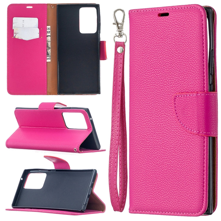 For Samsung Galaxy Note20 Ultra Litchi Texture Pure Color Horizontal Flip Leather Case with Holder & Card Slots & Wallet & Lanyard