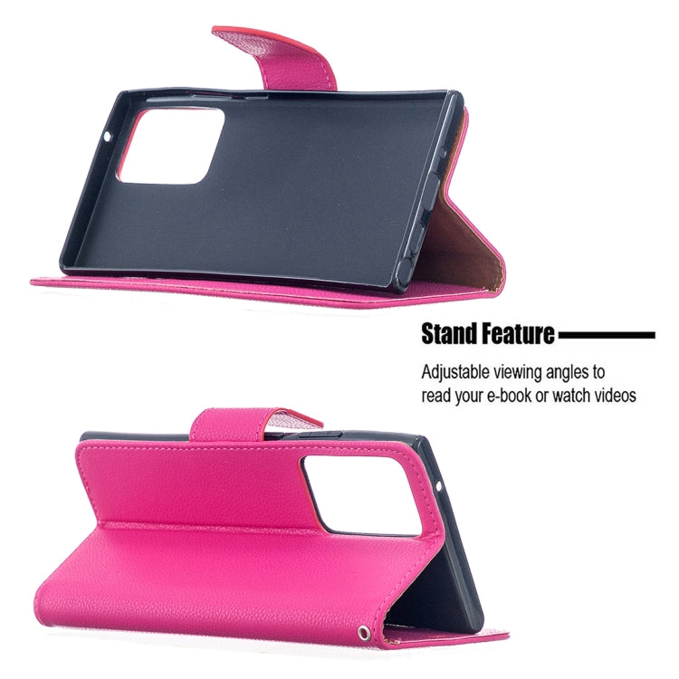 For Samsung Galaxy Note20 Ultra Litchi Texture Pure Color Horizontal Flip Leather Case with Holder & Card Slots & Wallet & Lanyard