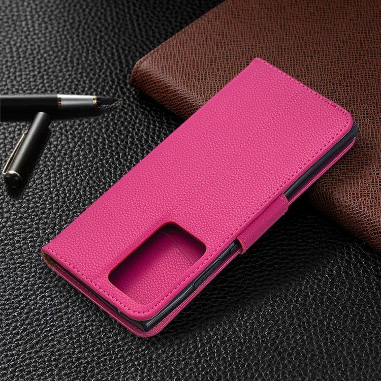 For Samsung Galaxy Note20 Ultra Litchi Texture Pure Color Horizontal Flip Leather Case with Holder & Card Slots & Wallet & Lanyard