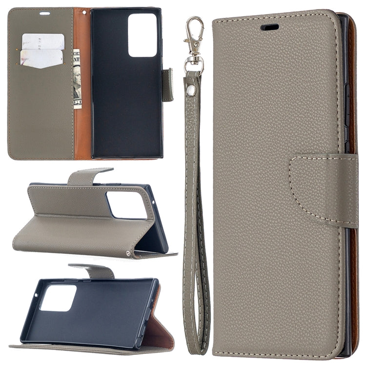 For Samsung Galaxy Note20 Ultra Litchi Texture Pure Color Horizontal Flip Leather Case with Holder & Card Slots & Wallet & Lanyard