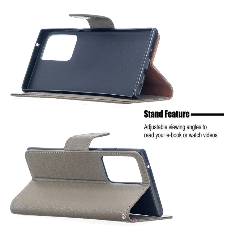 For Samsung Galaxy Note20 Ultra Litchi Texture Pure Color Horizontal Flip Leather Case with Holder & Card Slots & Wallet & Lanyard