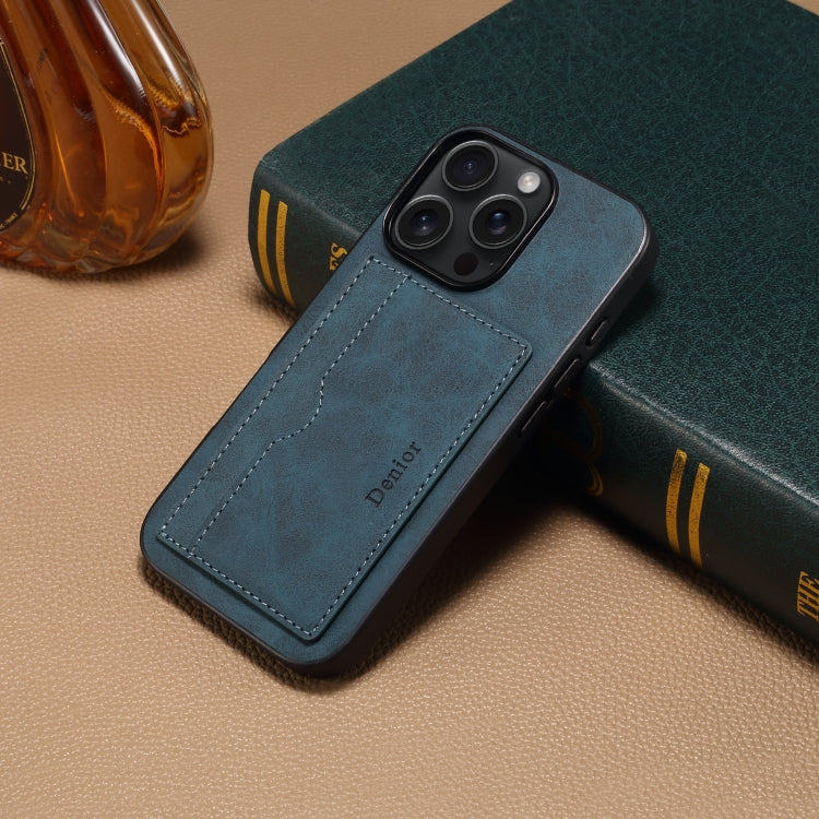 For iPhone 16 Denior D08 PU Single Card Slot Holder Phone Case
