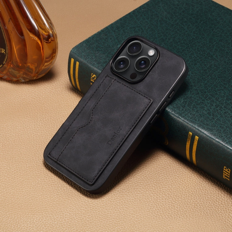 For iPhone 16 Pro Denior D08 PU Single Card Slot Holder Phone Case