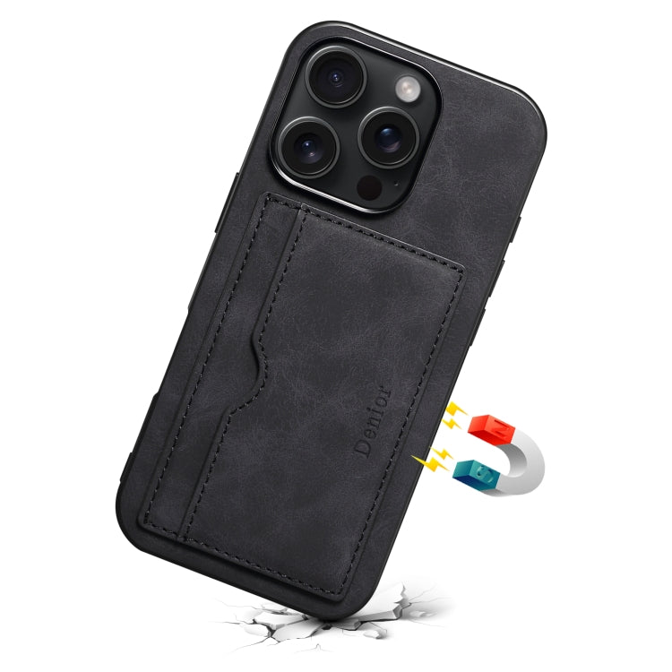 For iPhone 16 Pro Denior D08 PU Single Card Slot Holder Phone Case
