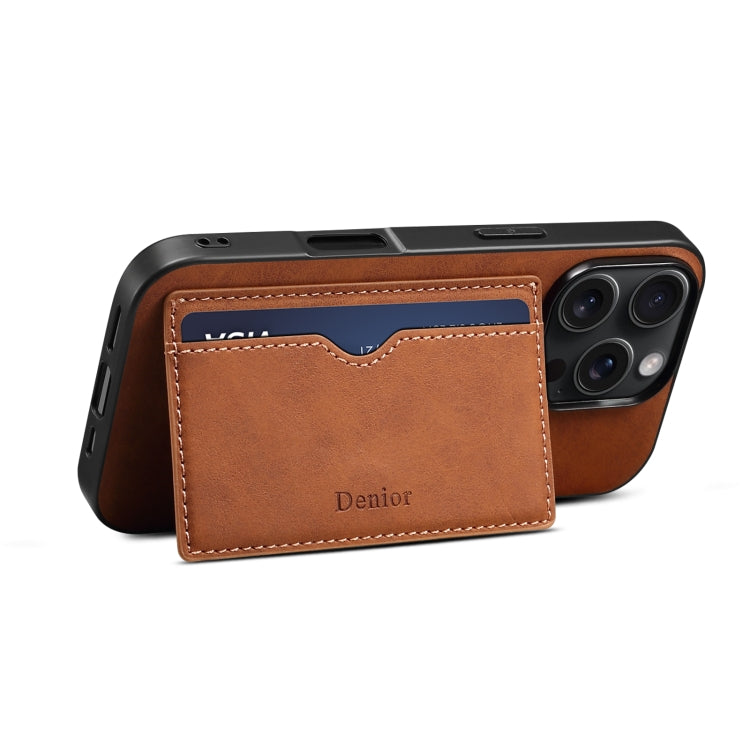 For iPhone 16 Pro Denior D08 PU Single Card Slot Holder Phone Case