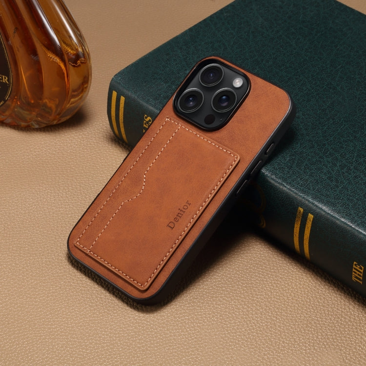 For iPhone 16 Pro Max Denior D08 PU Single Card Slot Holder Phone Case