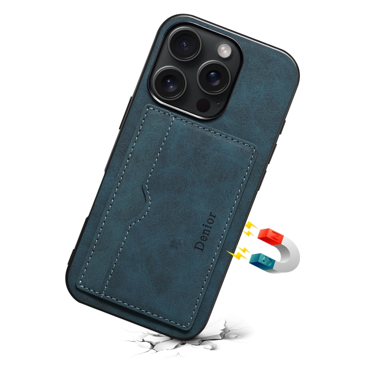 For iPhone 16 Pro Max Denior D08 PU Single Card Slot Holder Phone Case
