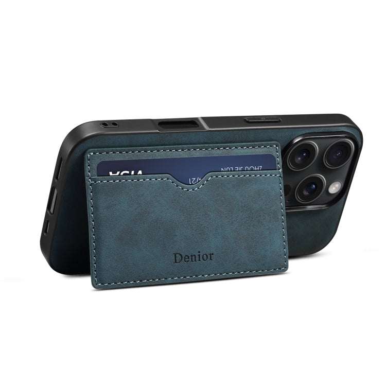 For iPhone 16 Pro Max Denior D08 PU Single Card Slot Holder Phone Case