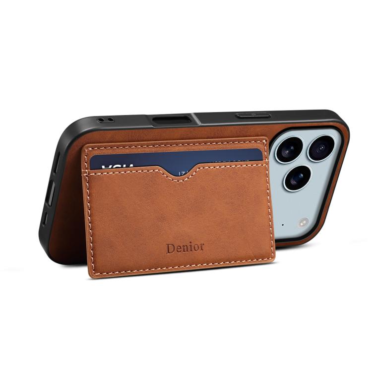 For iPhone 17 Pro Denior D08 PU Single Card Slot Holder Phone Case