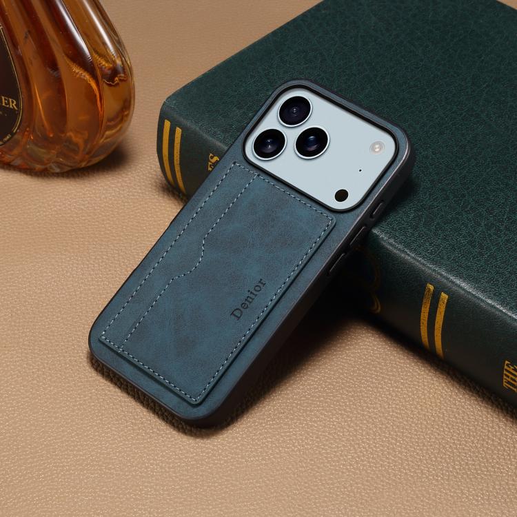 For iPhone 17 Pro Denior D08 PU Single Card Slot Holder Phone Case
