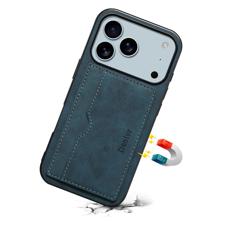 For iPhone 17 Pro Denior D08 PU Single Card Slot Holder Phone Case