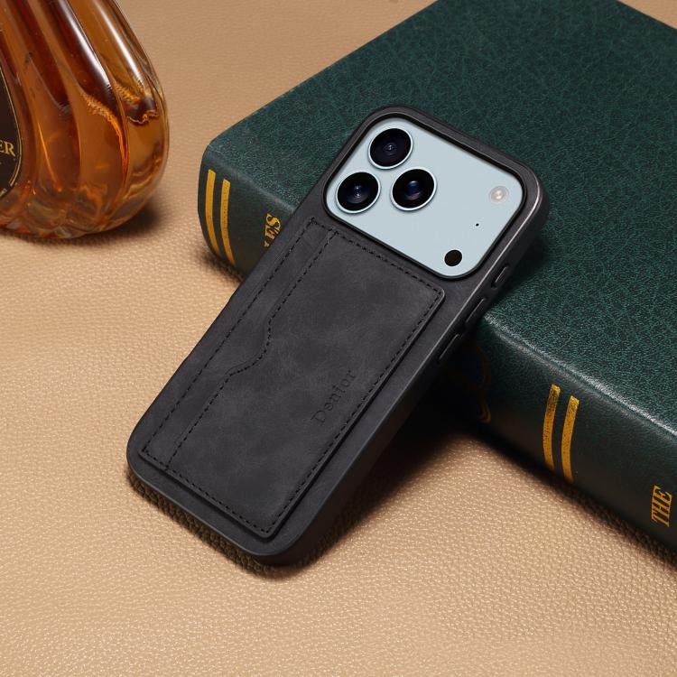 For iPhone 17 Pro Max Denior D08 PU Single Card Slot Holder Phone Case