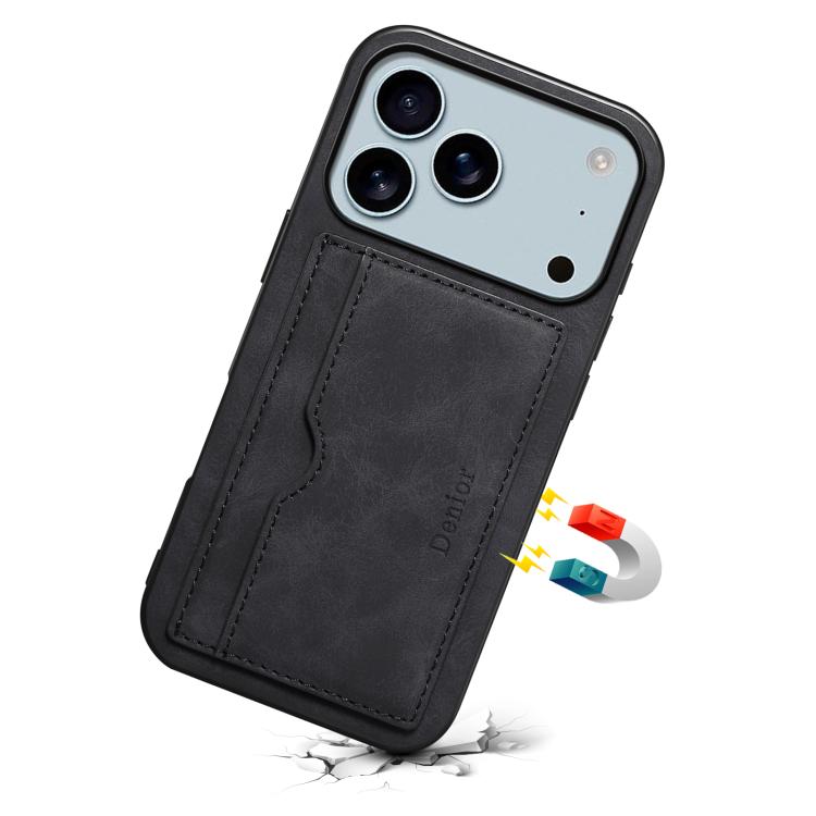 For iPhone 17 Pro Max Denior D08 PU Single Card Slot Holder Phone Case