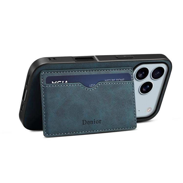 For iPhone 17 Pro Max Denior D08 PU Single Card Slot Holder Phone Case