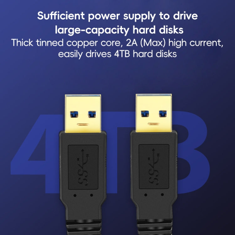 USB 3.0 Male To USB 3.0 Male Double End USB Cable, Length:0.3m - Black