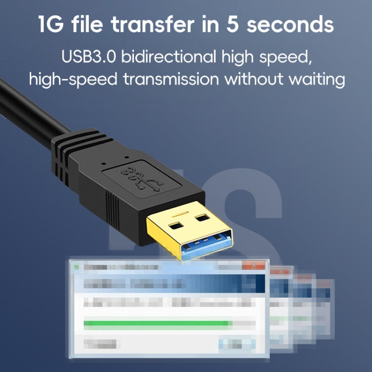 USB 3.0 Male To USB 3.0 Male Double End USB Cable, Length:0.3m - Black