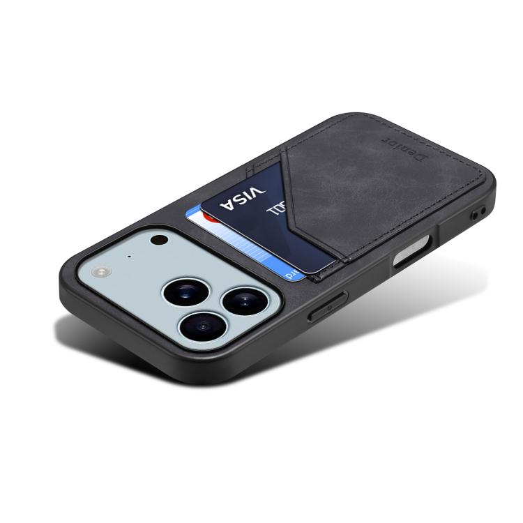 For iPhone 17 Pro Max Denior D09 PU Dual Card Slot Back Cover Phone Case