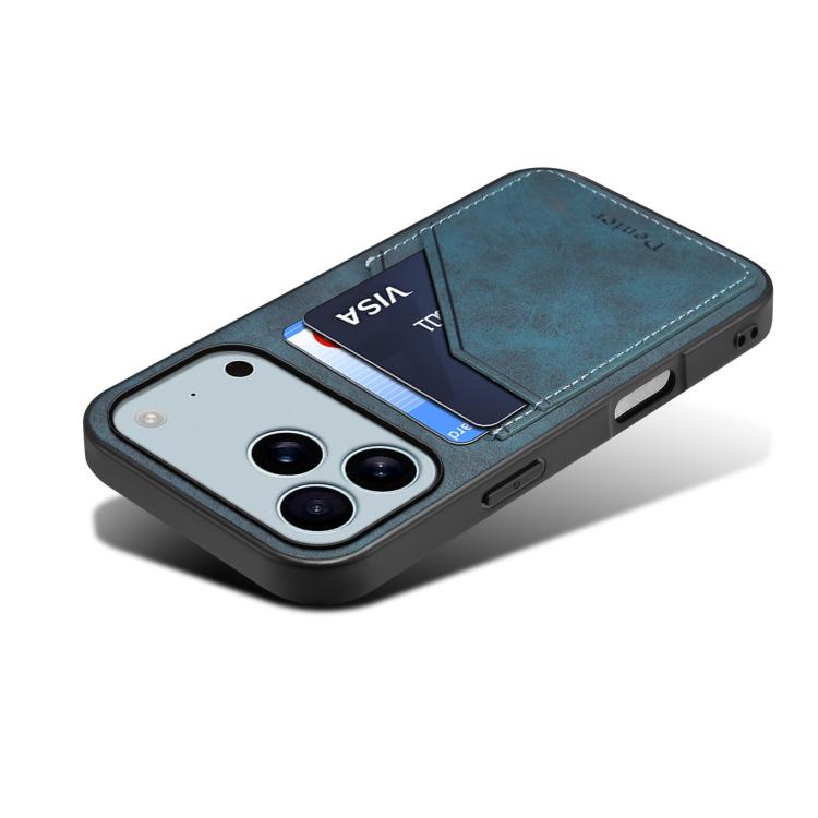 For iPhone 17 Pro Max Denior D09 PU Dual Card Slot Back Cover Phone Case