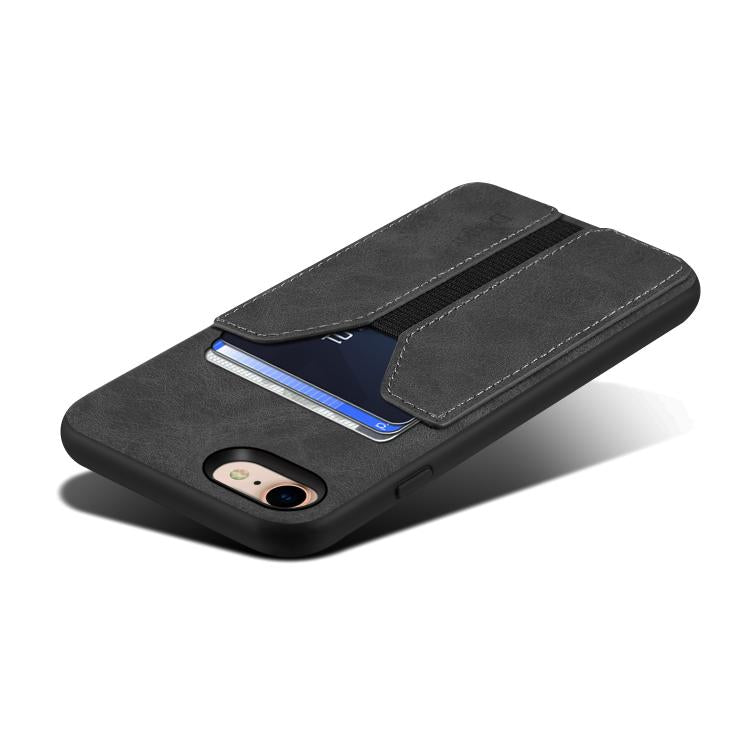 For iPhone 17e / 16e Denior D07 DV Elastic Card Slot PU Back Cover Phone Case