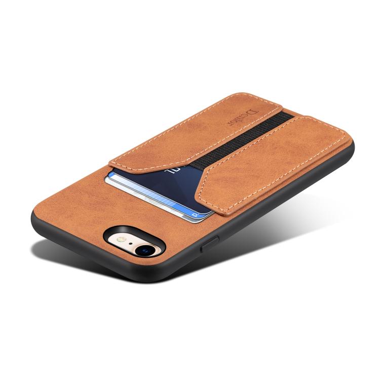 For iPhone 17e / 16e Denior D07 DV Elastic Card Slot PU Back Cover Phone Case