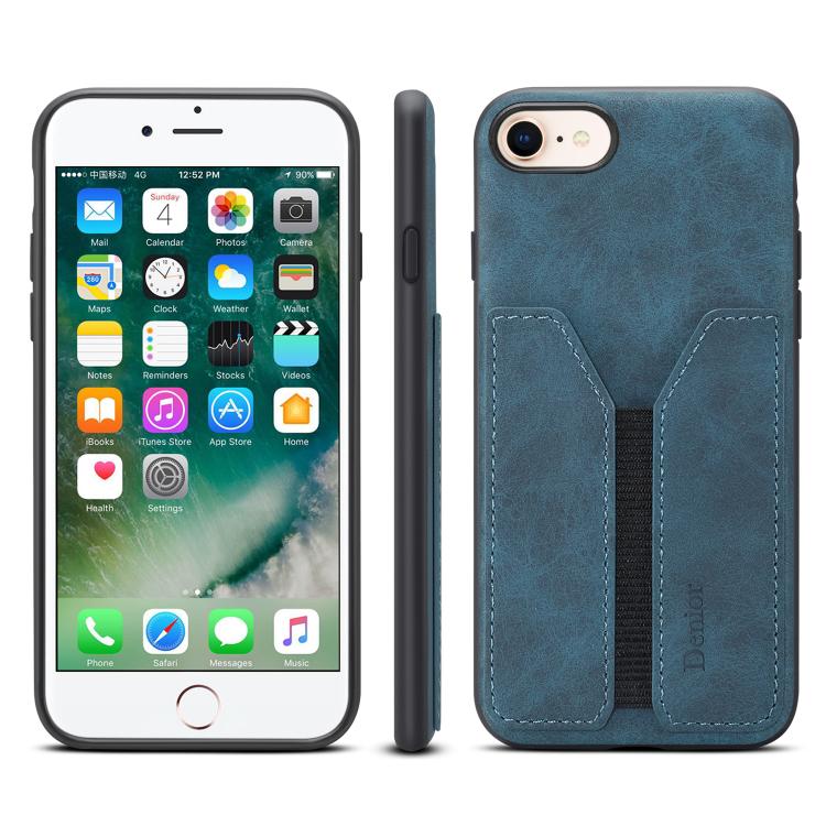 For iPhone 17e / 16e Denior D07 DV Elastic Card Slot PU Back Cover Phone Case